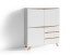 Highboard >VALENTIN< (BxHxT: 120x137x38 cm) in weiß - 120x137x38cm (BxHxT)