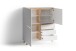 Highboard >VALENTIN< (BxHxT: 120x137x38 cm) in weiß - 120x137x38cm (BxHxT)