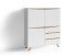Highboard >VALENTIN< (BxHxT: 120x137x38 cm) in weiß - 120x137x38cm (BxHxT)