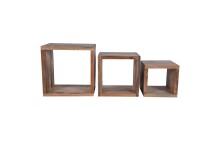 Satztisch >WALKER< (BxHxT: 40x40x25 cm) in braun - 40x40x25 (BxHxT)