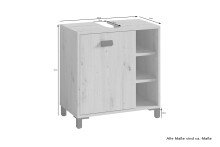 Waschbeckenunterschrank >WELLNESS< (BxHxT: 60x62x34 cm) in Eiche/Artisan