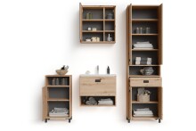 Hochschrank >WELLNESS< (BxHxT: 54x193x31 cm) in Eiche/Artisan