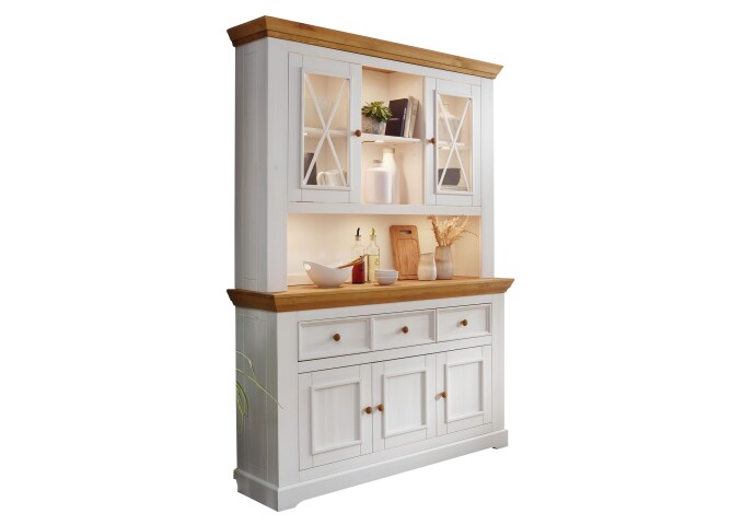 Buffet >WZ-0133< (BxHxT: 149x214x42 cm) in weiß - 149x214x42 (BxHxT)
