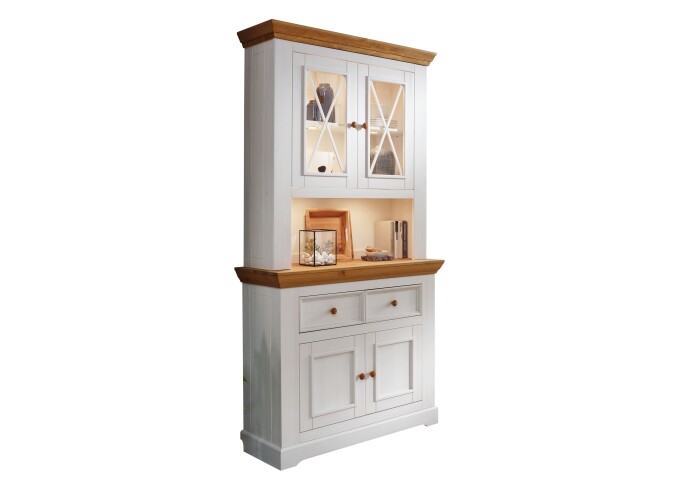 Buffet >WZ-0133< (BxHxT: 109x214x42 cm) in weiß - 109x214x42 (BxHxT)