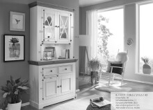 Buffet >WZ-0133< (BxHxT: 109x214x42 cm) in weiß - 109x214x42 (BxHxT)