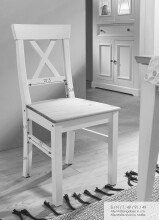 Holzstuhl >WZ-0133< (BxHxT: 49x91x49 cm) in weiß - 49x91x49 (BxHxT)