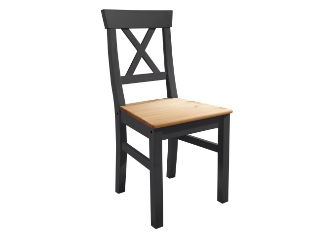 Holzstuhl >WZ-0133< (BxHxT: 49x91x49 cm) in grau - 49x91x49 (BxHxT)