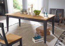 Esstisch >WZ-0133< (BxHxT: 180x76x90 cm) in grau - 180x76x90 (BxHxT)
