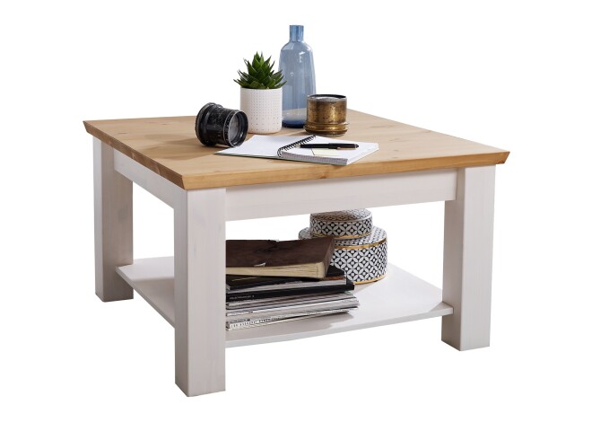 Couchtisch >WZ-0133< (BxHxT: 75x45x75 cm) in weiß - 75x45x75 (BxHxT)