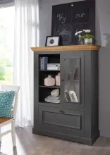 Highboard >WZ-0133< (BxHxT: 108x152x42 cm) in grau...