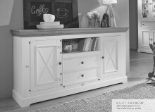 Sideboard >WZ-0133< (BxHxT: 169x88x42 cm) in weiß - 169x88x42 (BxHxT)