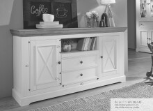 Sideboard >WZ-0133< (BxHxT: 169x88x42 cm) in grau - 169x88x42 (BxHxT)