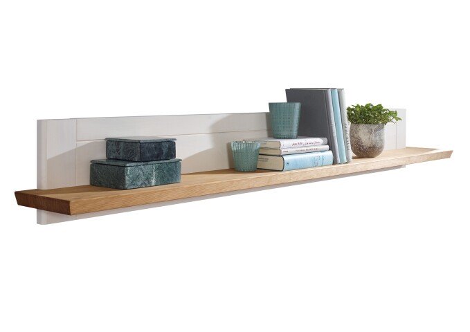 Wandregal >WZ-0133< (BxHxT: 161x20x20 cm) in weiß - 161x20x20 (BxHxT)