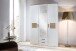 Kleiderschrank >KAERNTEN< (BxHxT: 135x199x58 cm) in WEISS + HIRNHOLZ-NB