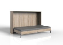 Klappbett >JUIST< (BxHxT: 212x134x43 cm) in EICHE SAEGERAU-NACHBILDUNG