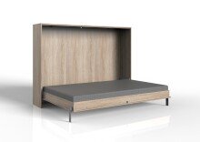 Klappbett >JUIST< (BxHxT: 212x154x43 cm) in EICHE...