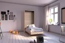 Klappbett >JUIST< (BxHxT: 102x213x43 cm) in EICHE...