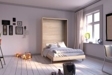Klappbett >JUIST< (BxHxT: 152x213x43 cm) in EICHE...