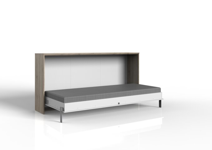 Klappbett >JUIST< (BxHxT: 212x105x43 cm) in SAN REMO EICHE NACHBILDUNG + WEISS