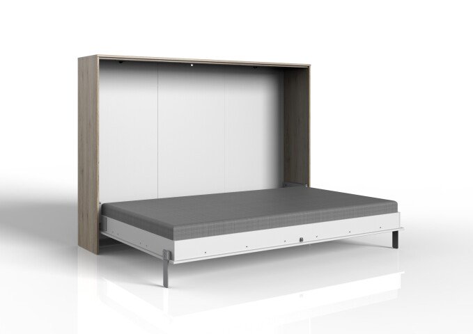 Klappbett >JUIST< (BxHxT: 212x154x43 cm) in SAN REMO EICHE NACHBILDUNG + WEISS