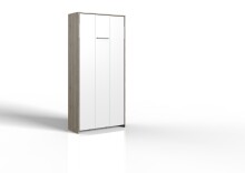 Klappbett >JUIST< (BxHxT: 102x213x43 cm) in SAN REMO EICHE NACHBILDUNG + WEISS