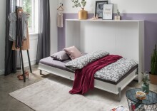 Klappbett >JUIST< (BxHxT: 212x134x43 cm) in WEISS -...