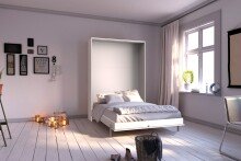 Klappbett >JUIST< (BxHxT: 152x213x43 cm) in WEISS -...