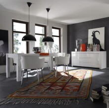 Sideboard >Asti< (BxHxT: 190x84x50 cm) in Weiss echt Hochglanz lackiert
