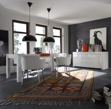 Sideboard >Asti< (BxHxT: 190x84x50 cm) in Weiss echt Hochglanz lackiert