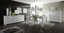 Highboard >Asti< (BxHxT: 120x140x50 cm) in Weiss echt Hochglanz lackiert