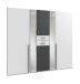 Kleiderschrank >VANEA< (BxHxT: 225x210x58 cm) in WEISS + GRAPHIT