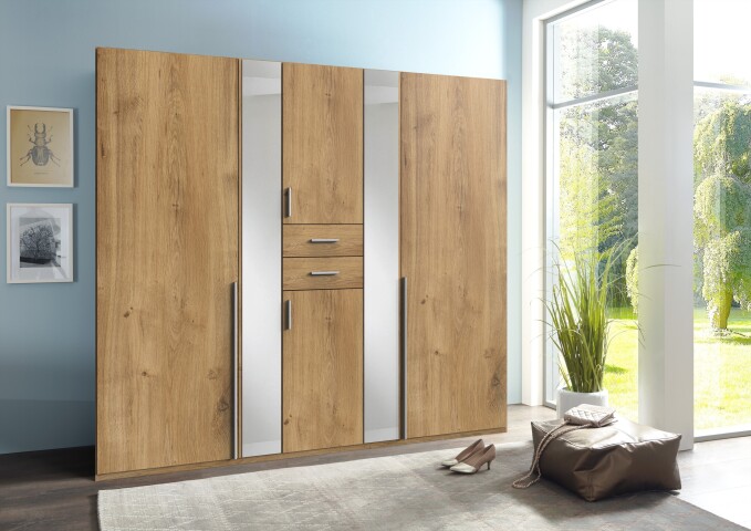 Kleiderschrank >VANEA< (BxHxT: 225x210x58 cm) in HICKORY OAK + GRAPHI,  529,95 €