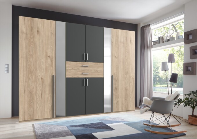 Kleiderschrank >VANEA< (BxHxT: 270x210x58 cm) in HICKORY OAK + GRAPHI,  599,95 €