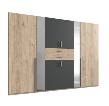 Kleiderschrank >VANEA< (BxHxT: 270x210x58 cm) in HICKORY OAK + GRAPHIT