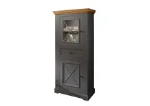 Vitrine >WZ-0133< (BxHxT: 79x177x42 cm) in grau -...