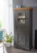 Vitrine >WZ-0133< (BxHxT: 79x177x42 cm) in grau - 79x177x42 (BxHxT)