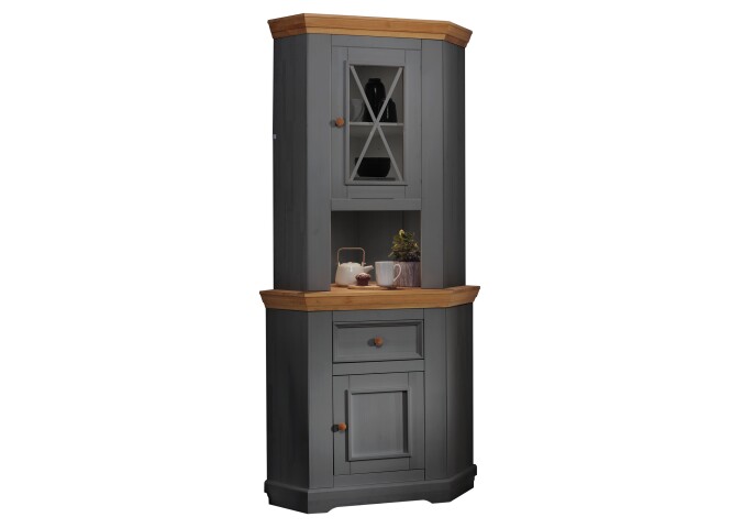 Buffet >WZ-0133< (BxHxT: 104x214x69 cm) in grau - 104x214x69 (BxHxT)