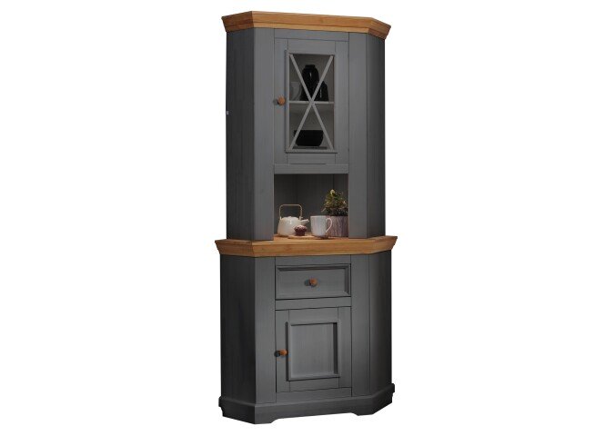 Buffet >WZ-0133< (BxHxT: 104x214x69 cm) in grau - 104x214x69 (BxHxT)