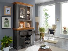 Buffet >WZ-0133< (BxHxT: 109x214x42 cm) in grau - 109x214x42 (BxHxT)