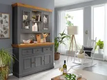 Buffet >WZ-0133< (BxHxT: 149x214x42 cm) in grau -...