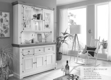 Buffet >WZ-0133< (BxHxT: 149x214x42 cm) in grau - 149x214x42 (BxHxT)