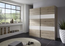 Schwebetürenschrank >CHESS< (BxH: 135x198 cm) SAN REMO EICHE WEISS