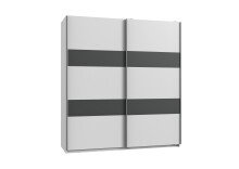 Schwebetürenschrank >CHESS< (BxH: 135x198 cm) in WEISS + GRAPHIT - 135x198 (BxH)