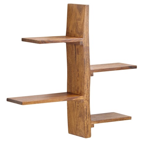 Wandregal >528< (LxBxH: 58x15x60 cm) in Braun aus Sheesham - 58x15x60cm (LxBxH)