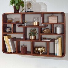 Wandregal >529< (LxBxH: 80x12x55 cm) in Braun aus Sheesham - 80x12x55cm (LxBxH)