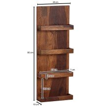 Wandregal >532< (LxBxH: 30x10x80 cm) in Braun aus Sheesham - 30x10x80cm (LxBxH)
