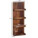 Wandregal >532< (LxBxH: 30x10x80 cm) in Braun aus Sheesham - 30x10x80cm (LxBxH)