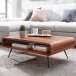 Couchtisch 90x55x30 cm Sheesham Massivholz/Metall Sofatisch Eckig, Wohnzimmertisch mit Stauraum, Kaffeetisch Massiv, Kleiner Tisch Beistelltisch Wohnzimmer Modern Rechteckig