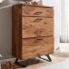 Kommode >546< (LxBxH: 80x42x120 cm) in Braun aus Sheesham - 80x42x120cm (LxBxH)
