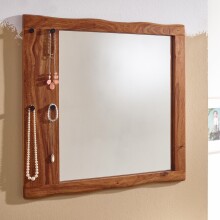Spiegel >547< (LxBxH: 80x3x80 cm) in Braun aus Sheesham - 80x3x80cm (LxBxH)